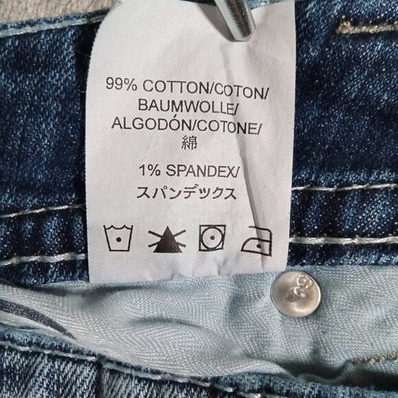 Silver Jeans Women's 32x31.5, Tag 30x32 Suki Bootcut Blue Stretch Distressed - Picture 15 of 15